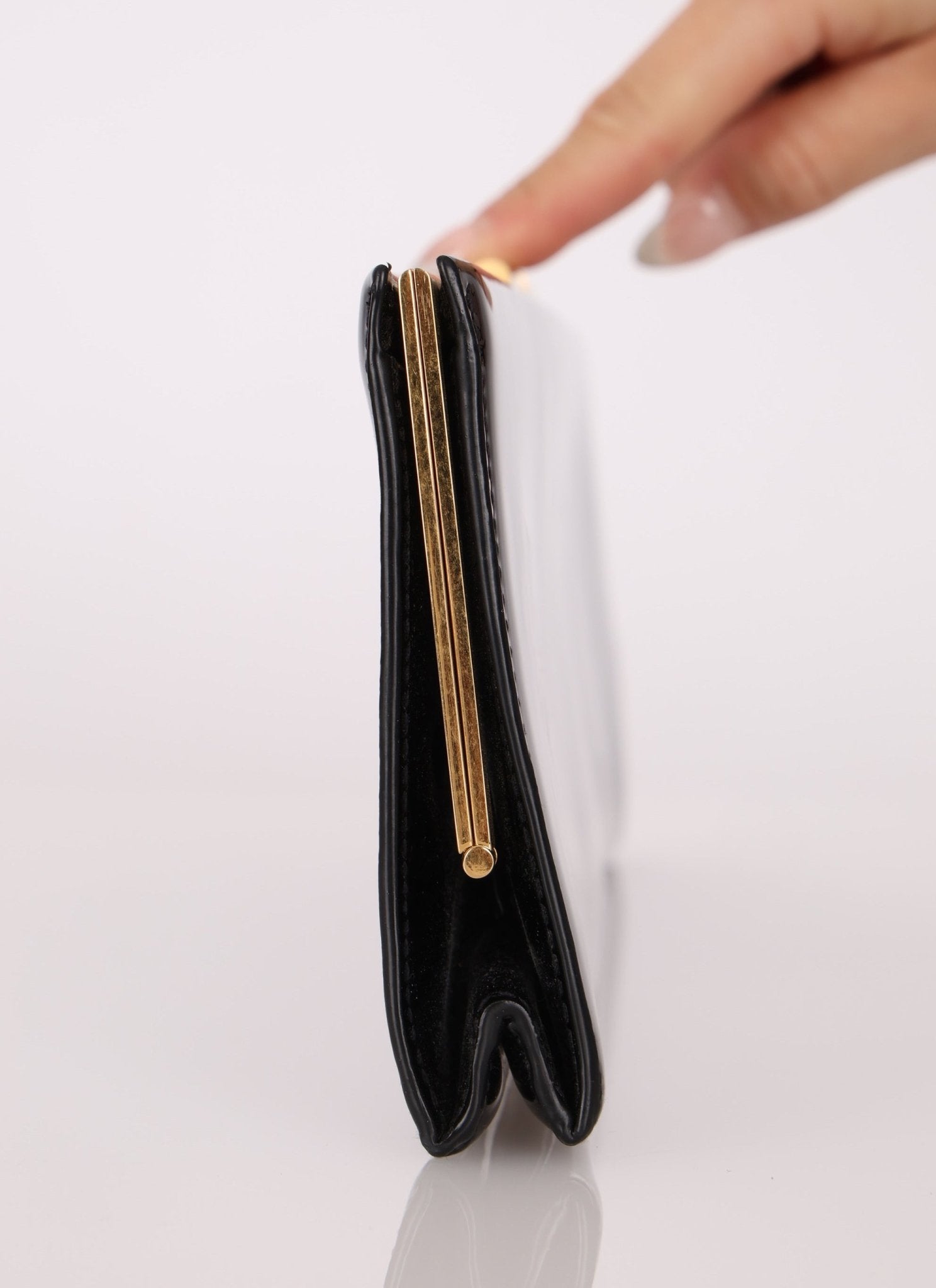 Saint Laurent Patent Midnight Clutch - FashioNica