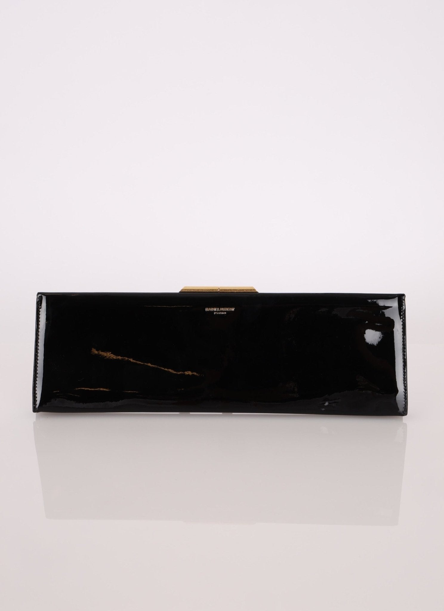 Saint Laurent Patent Midnight Clutch - FashioNica