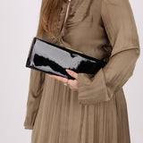 Saint Laurent Patent Midnight Clutch - FashioNica