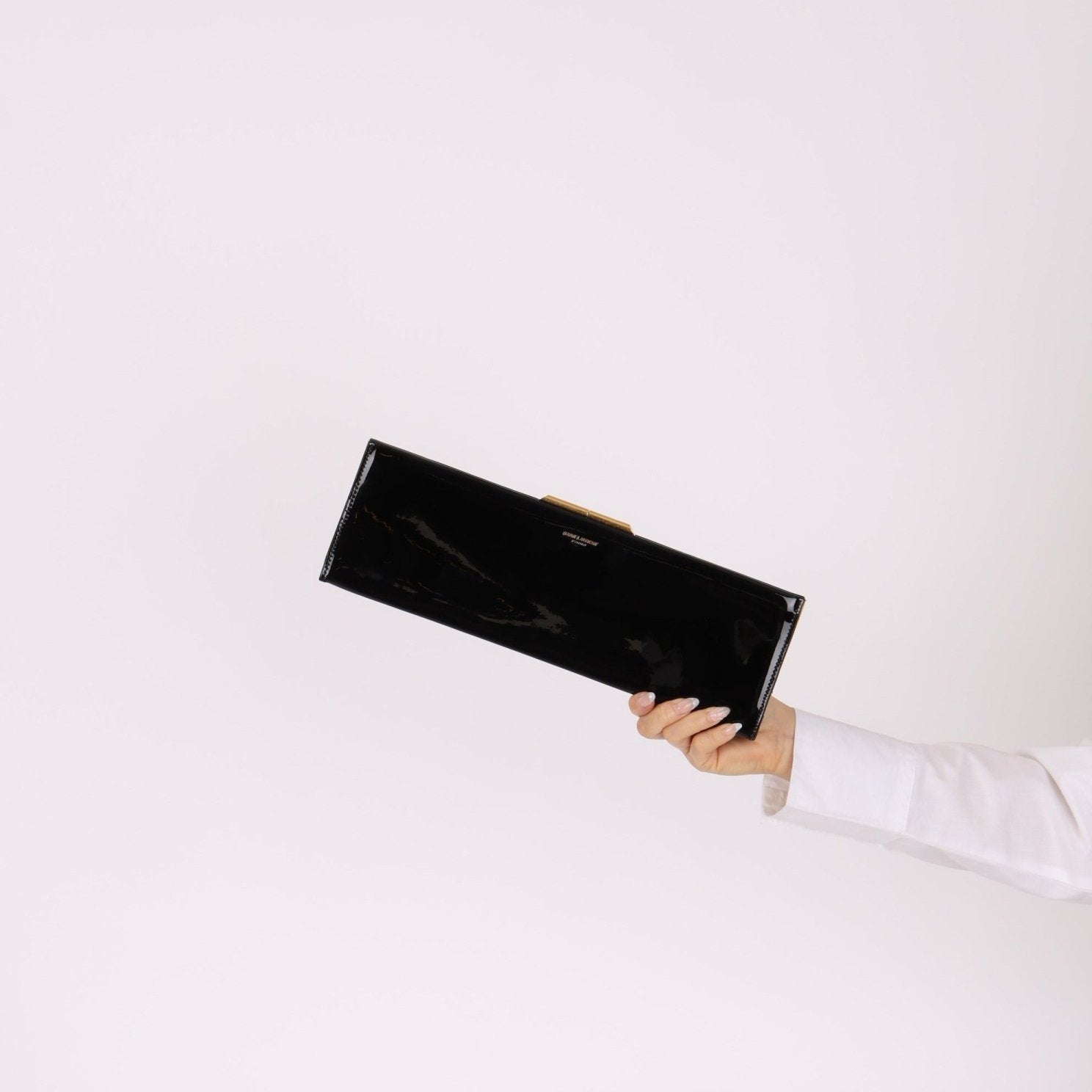 Saint Laurent Patent Midnight Clutch - FashioNica