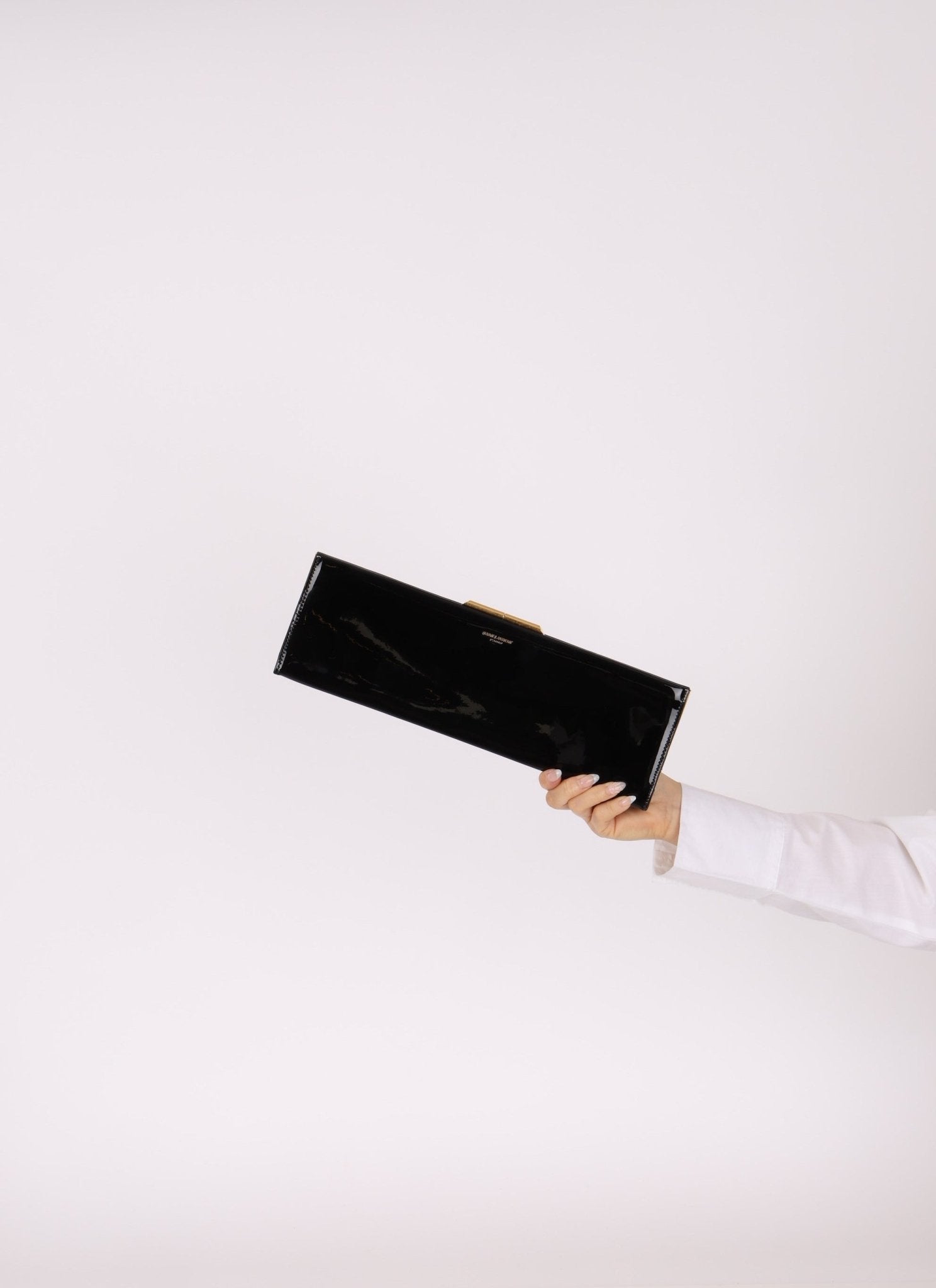 Saint Laurent Patent Midnight Clutch - FashioNica