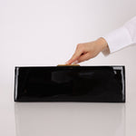 Saint Laurent Patent Midnight Clutch - FashioNica
