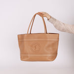 Saint Laurent Rive Gauche Tote Tag in Vegetable - Tanned Leather - FashioNica