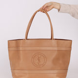 Saint Laurent Rive Gauche Tote Tag in Vegetable - Tanned Leather - FashioNica