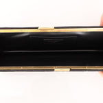 Saint Laurent Runway Croc Embossed Midnight Clutch - FashioNica