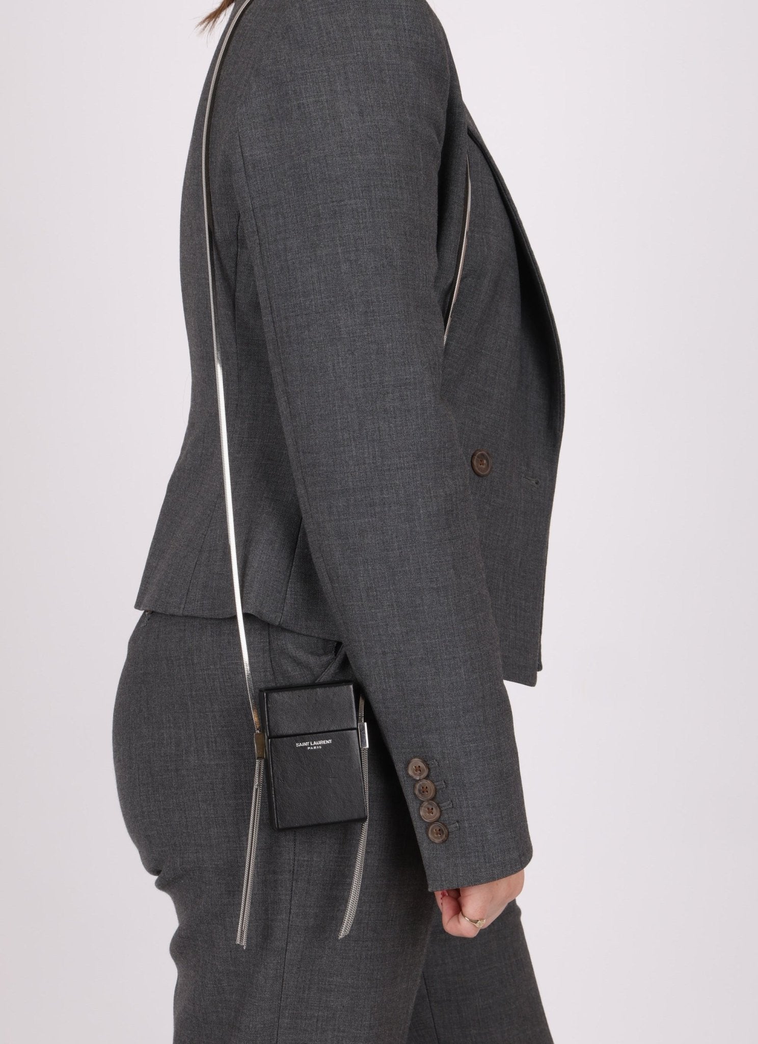 Saint Laurent Smoking Box Chain Tassel Crossbody - FashioNica