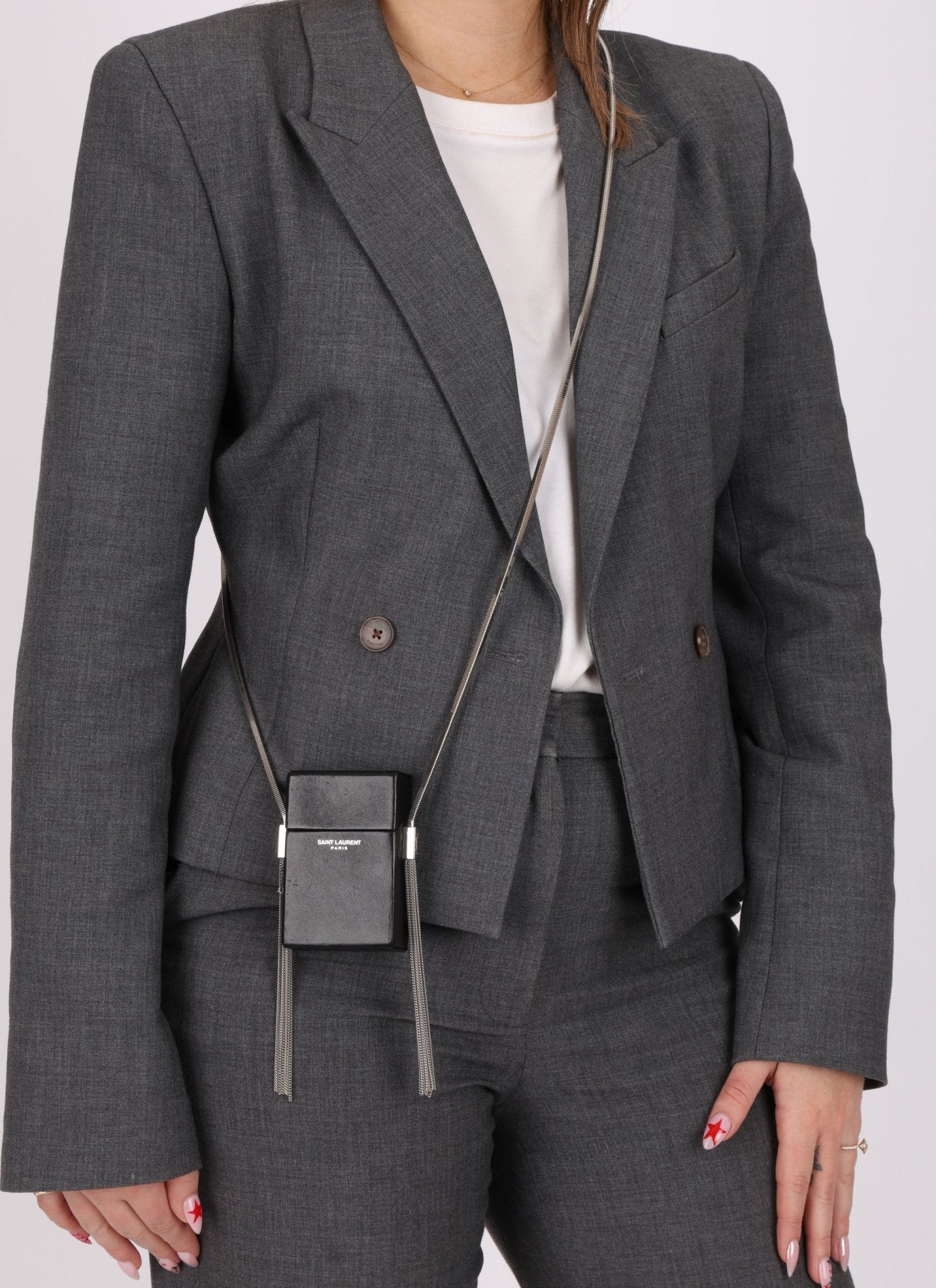 Saint Laurent Smoking Box Chain Tassel Crossbody - FashioNica