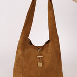 Saint Laurent Tanger Suede Hobo - FashioNica