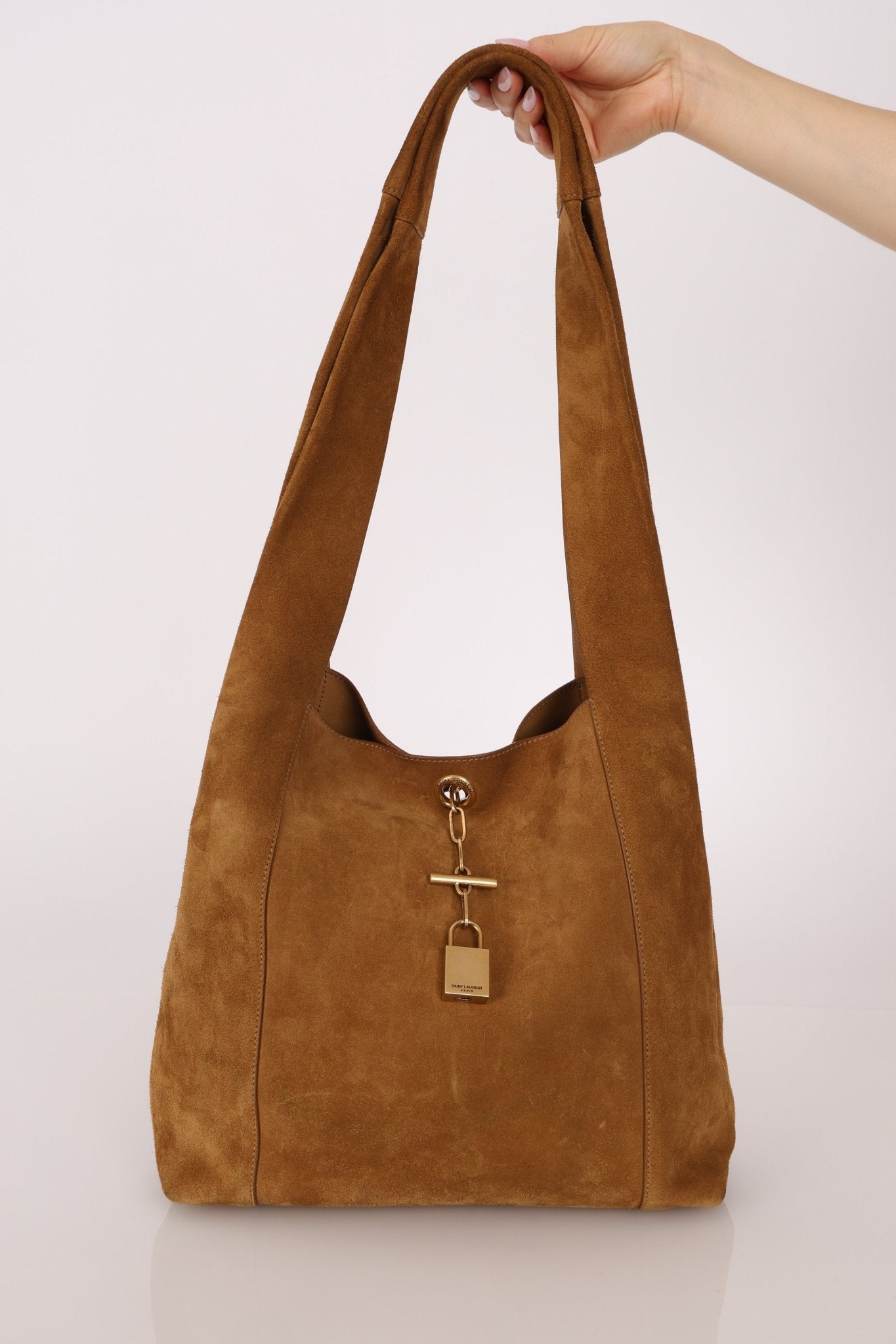 Saint Laurent Tanger Suede Hobo - FashioNica