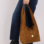 Saint Laurent Tanger Suede Hobo - FashioNica