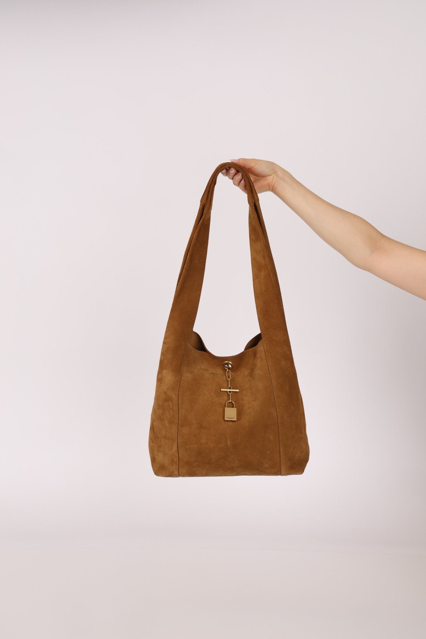 Saint Laurent Tanger Suede Hobo - FashioNica