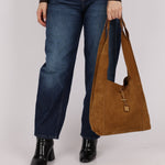 Saint Laurent Tanger Suede Hobo - FashioNica