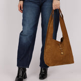 Saint Laurent Tanger Suede Hobo - FashioNica