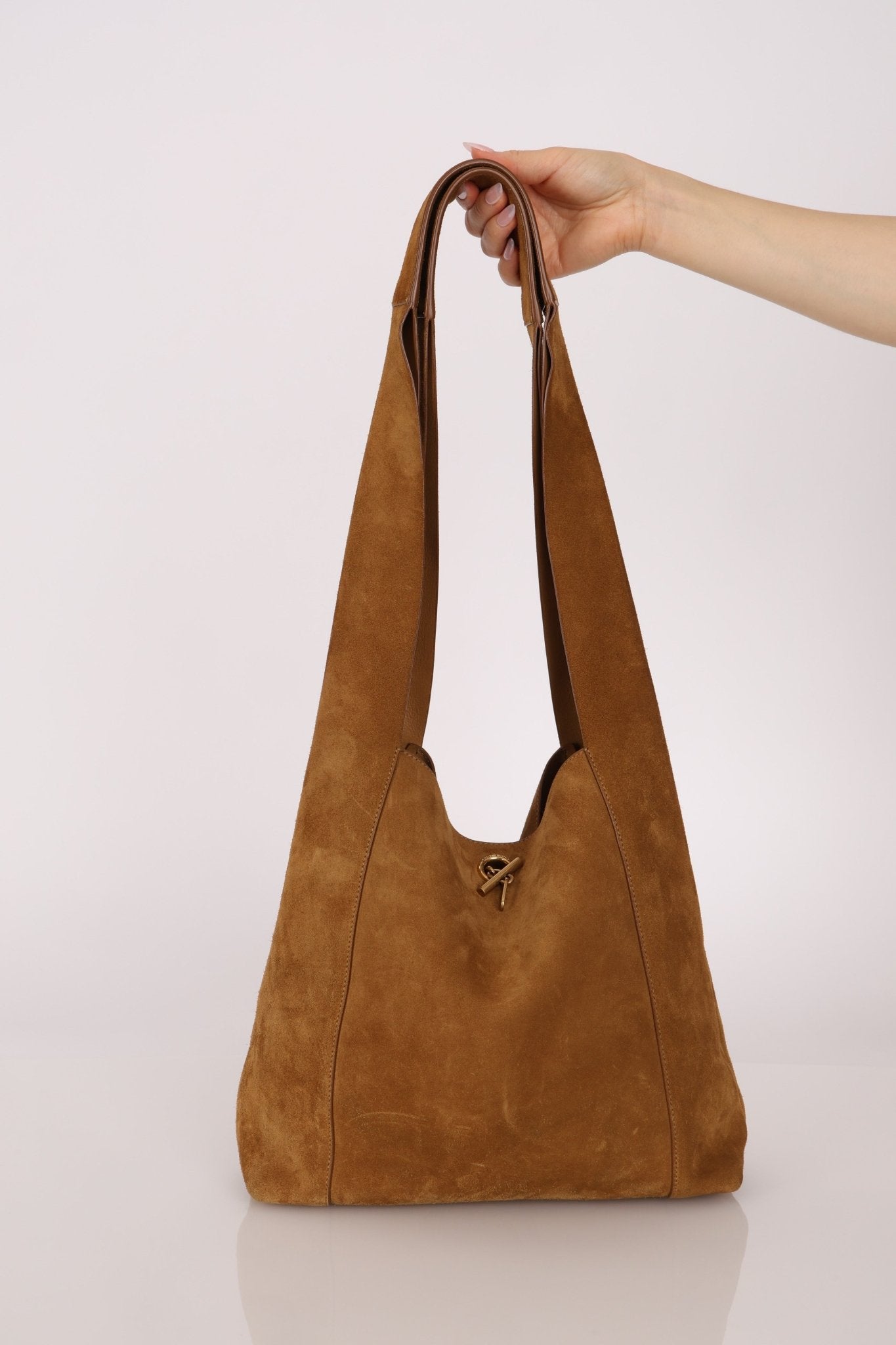 Saint Laurent Tanger Suede Hobo - FashioNica