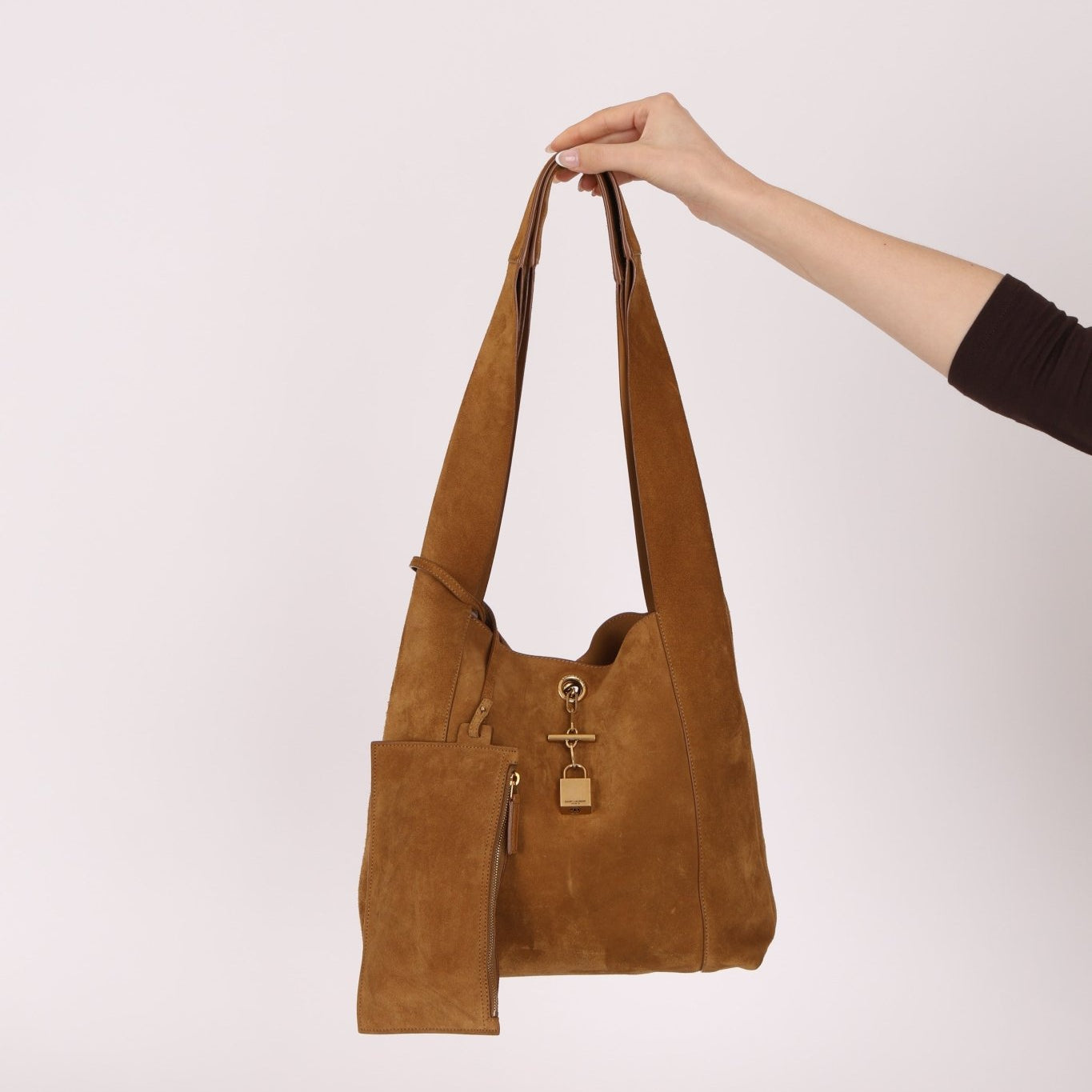 Saint Laurent Tanger Suede Hobo - FashioNica