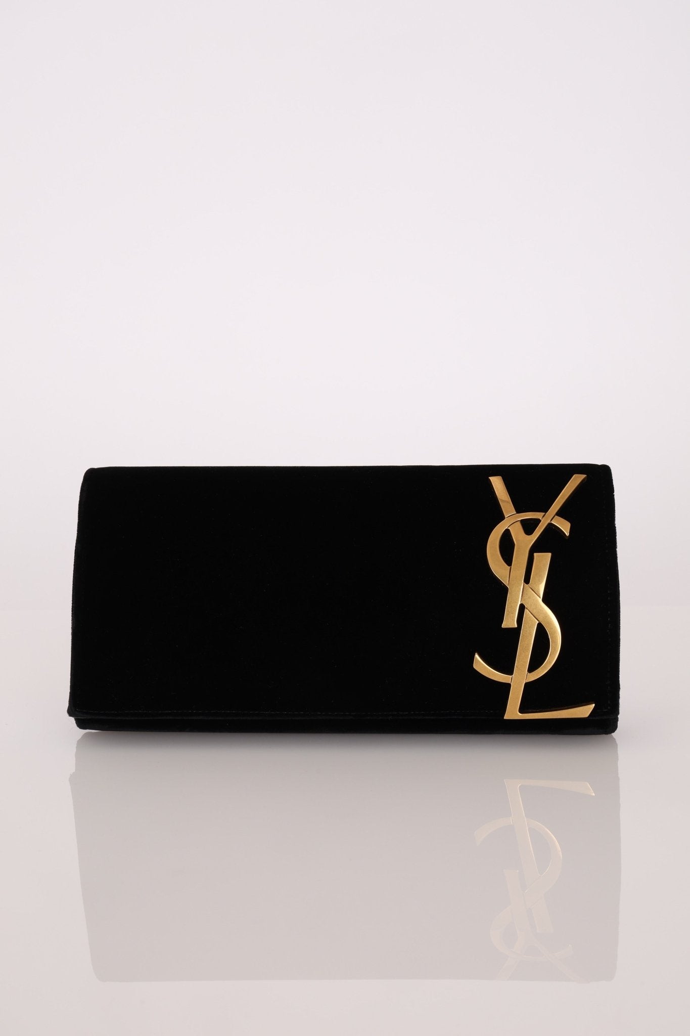 Saint Laurent Velour Smoking Clutch - FashioNica