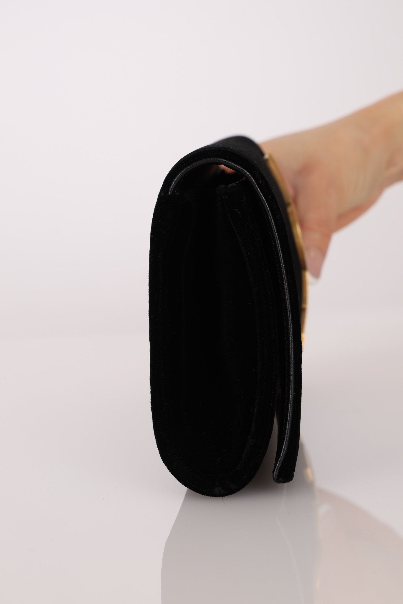 Saint Laurent Velour Smoking Clutch - FashioNica