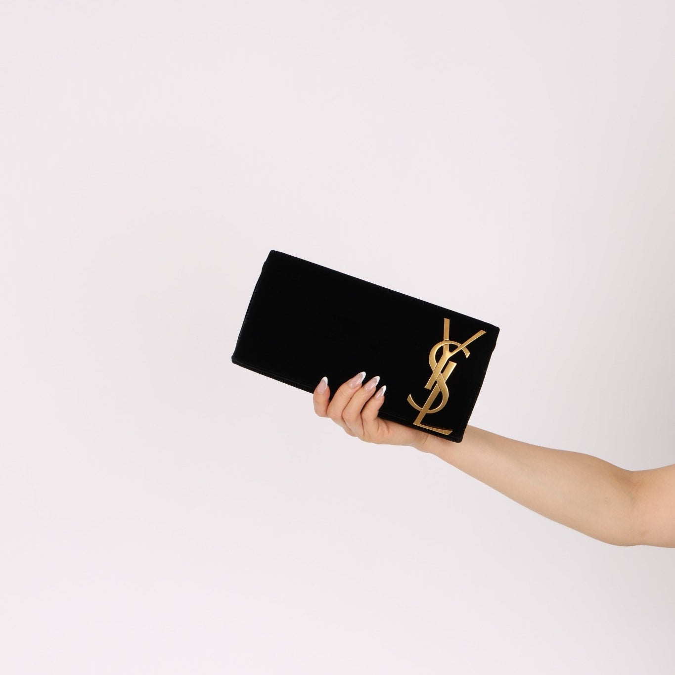 Saint Laurent Velour Smoking Clutch - FashioNica