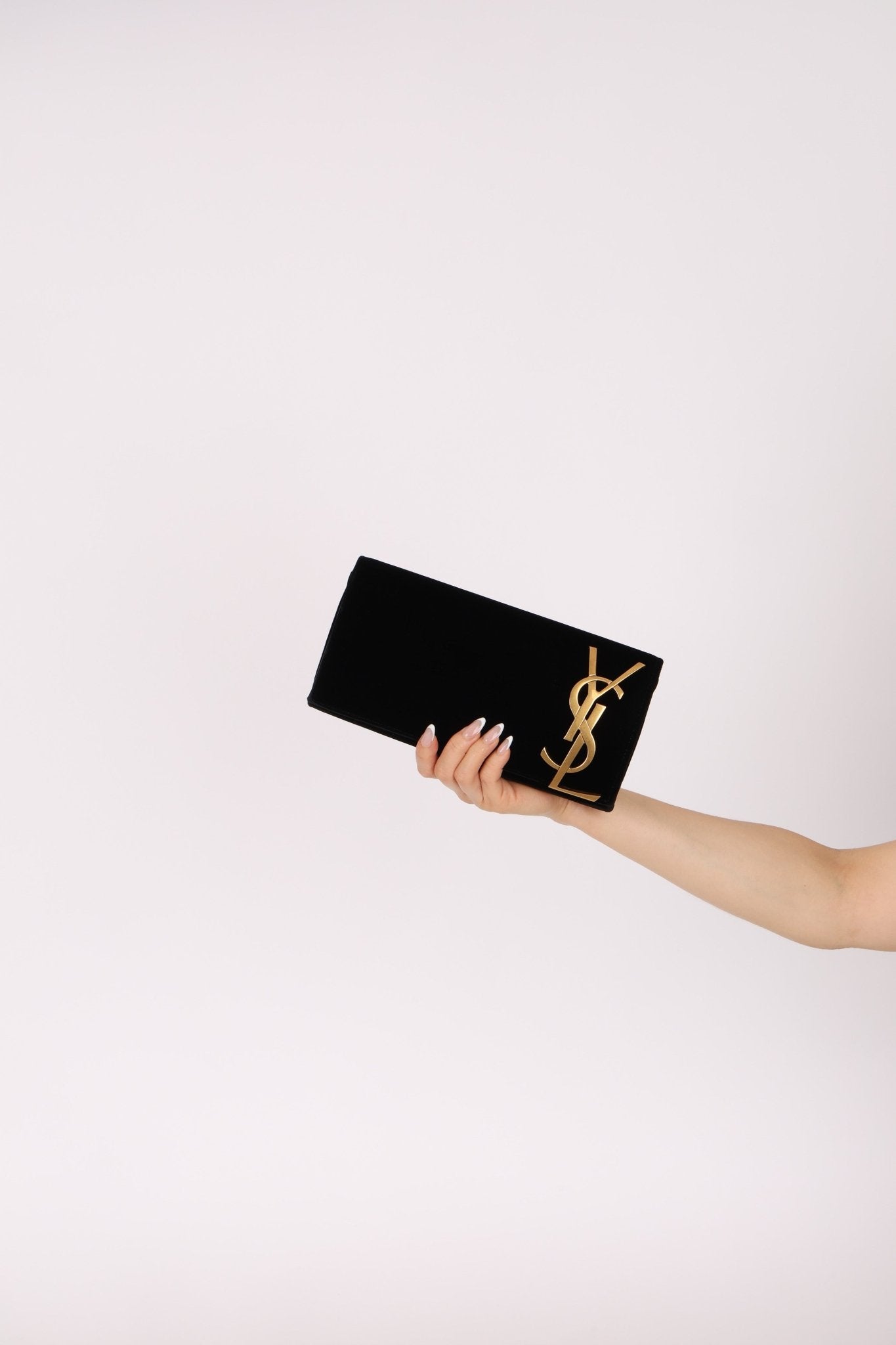 Saint Laurent Velour Smoking Clutch - FashioNica