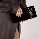 Saint Laurent Velour Smoking Clutch - FashioNica