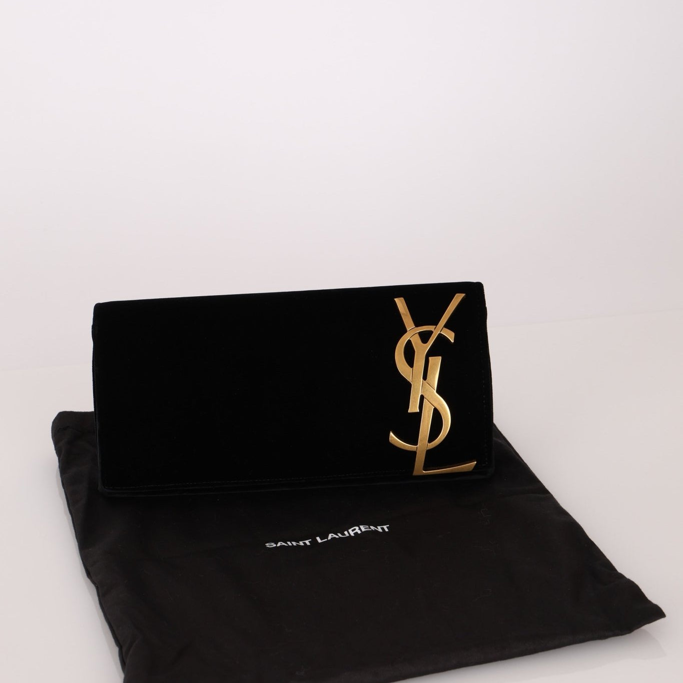 Saint Laurent Velour Smoking Clutch - FashioNica