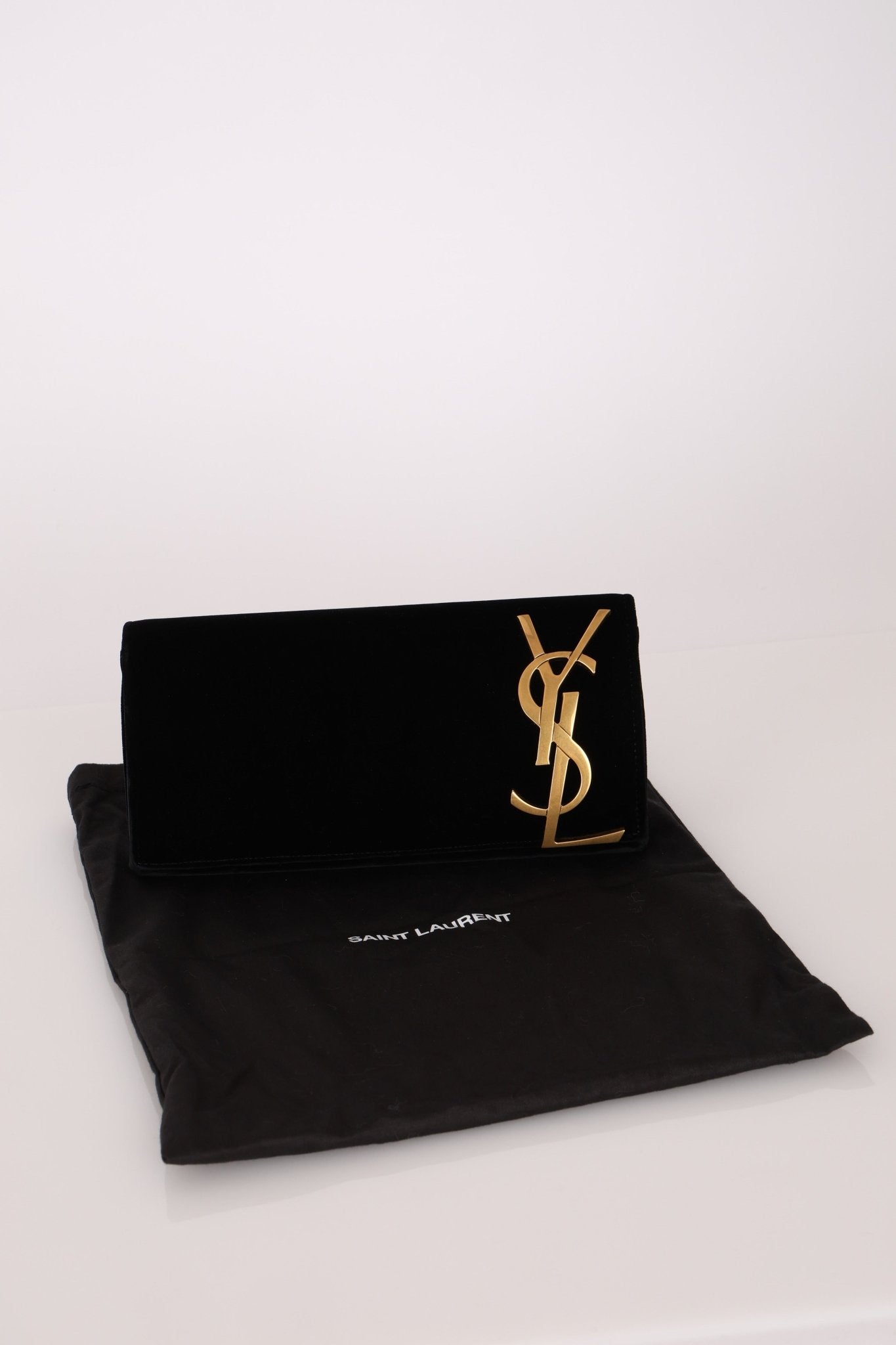 Saint Laurent Velour Smoking Clutch - FashioNica