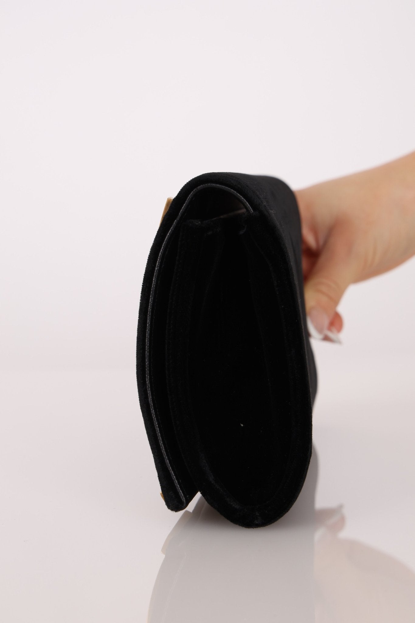 Saint Laurent Velour Smoking Clutch - FashioNica
