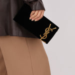 Saint Laurent Velour Smoking Clutch - FashioNica