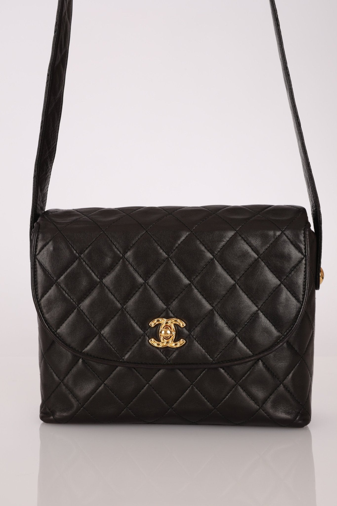 (SOLD) Chanel 1991 Lambskin Coco Crush Crossbody 24K GP - FashioNica