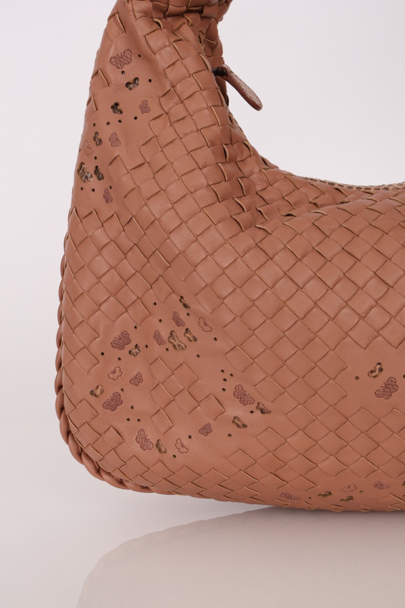 Ultra - Rare Bottega Veneta Medium Lambskin Exotic Butterfly Intrecciato Medium Hobo - FashioNica
