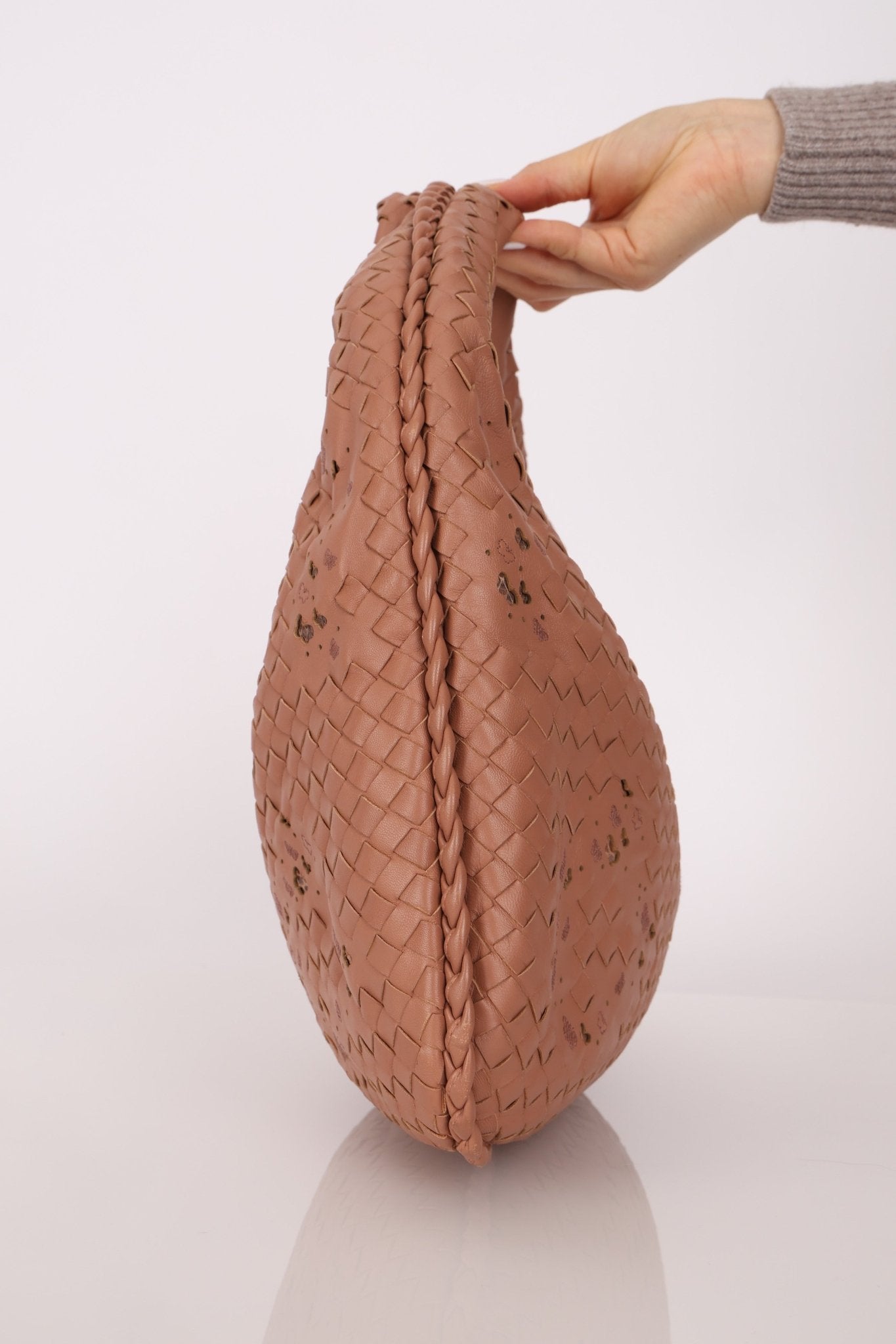 Ultra - Rare Bottega Veneta Medium Lambskin Exotic Butterfly Intrecciato Medium Hobo - FashioNica