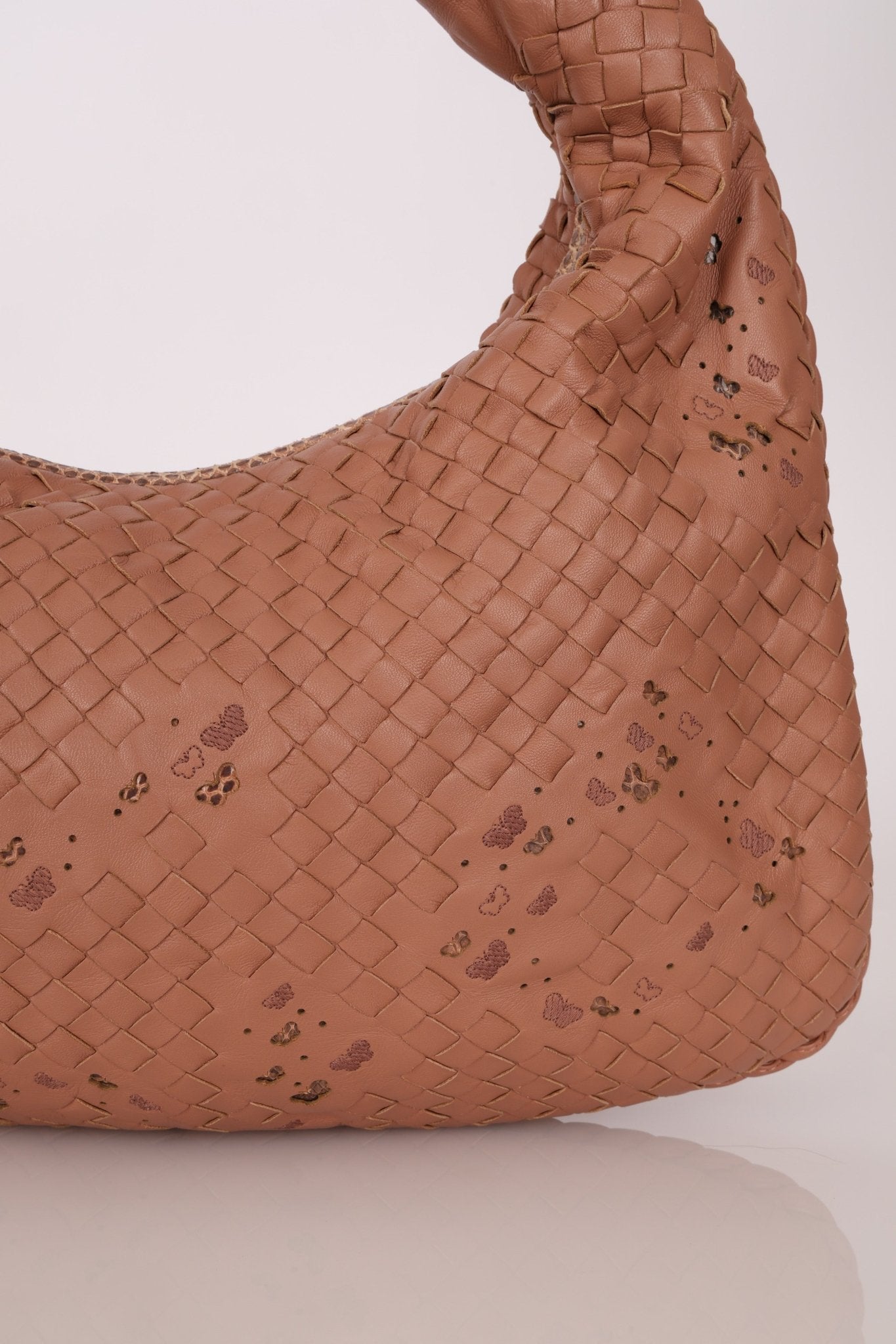 Ultra - Rare Bottega Veneta Medium Lambskin Exotic Butterfly Intrecciato Medium Hobo - FashioNica