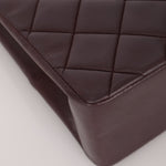 Ultra - Rare Chanel 1991 Dark Bordeaux Lambskin Maxi Double CC Flap Bag 24K GP - FashioNica