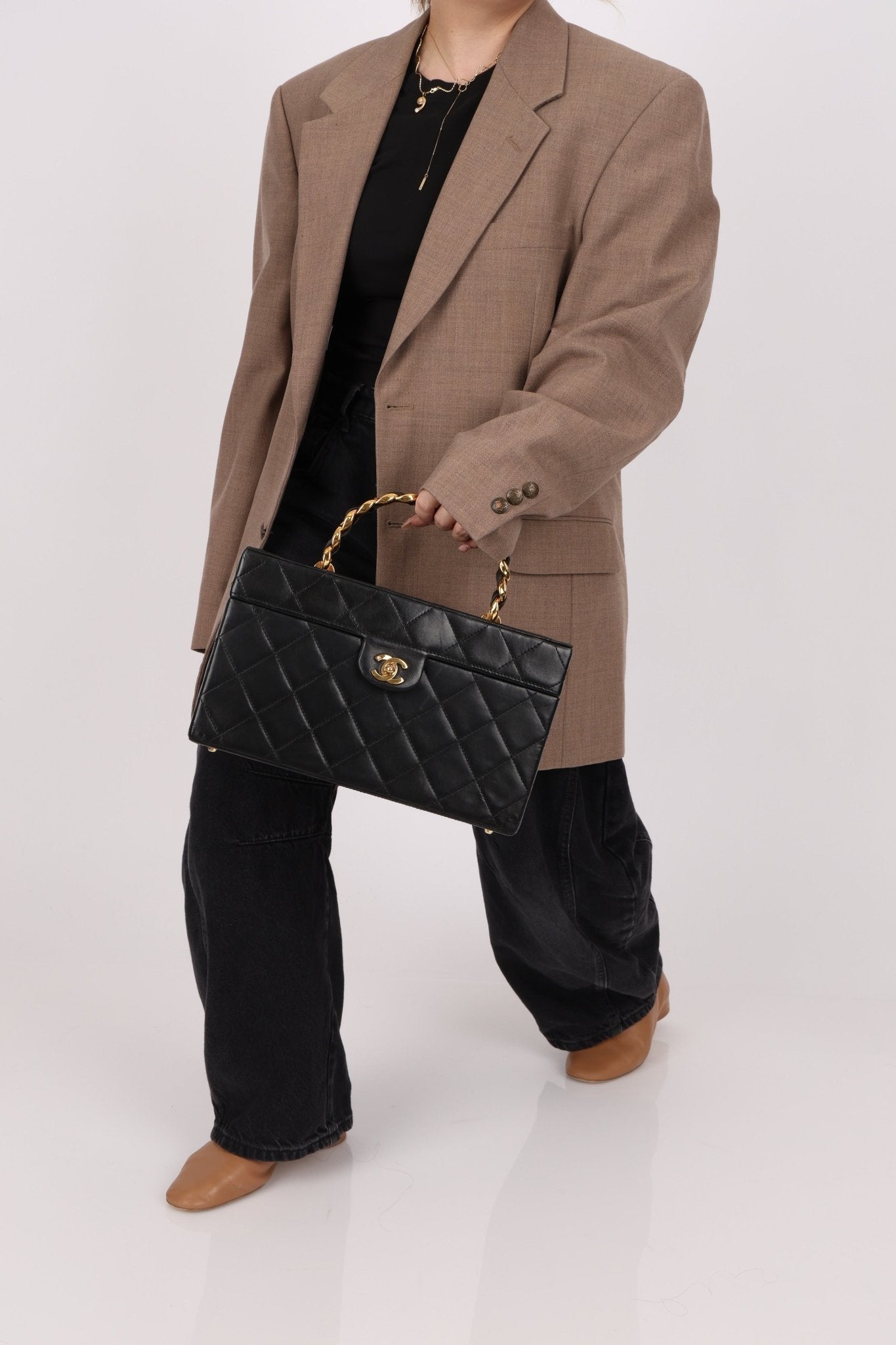 Ultra - Rare Chanel 1992 Lambskin Beauty Train Trunk Vanity Case 24K GP - FashioNica