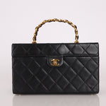 Ultra - Rare Chanel 1992 Lambskin Beauty Train Trunk Vanity Case 24K GP - FashioNica
