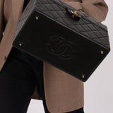 Ultra - Rare Chanel 1992 Lambskin Beauty Train Trunk Vanity Case 24K GP - FashioNica