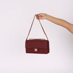 Ultra - Rare Chanel 1994 Burgundy Nylon Medium Classic Flap - FashioNica