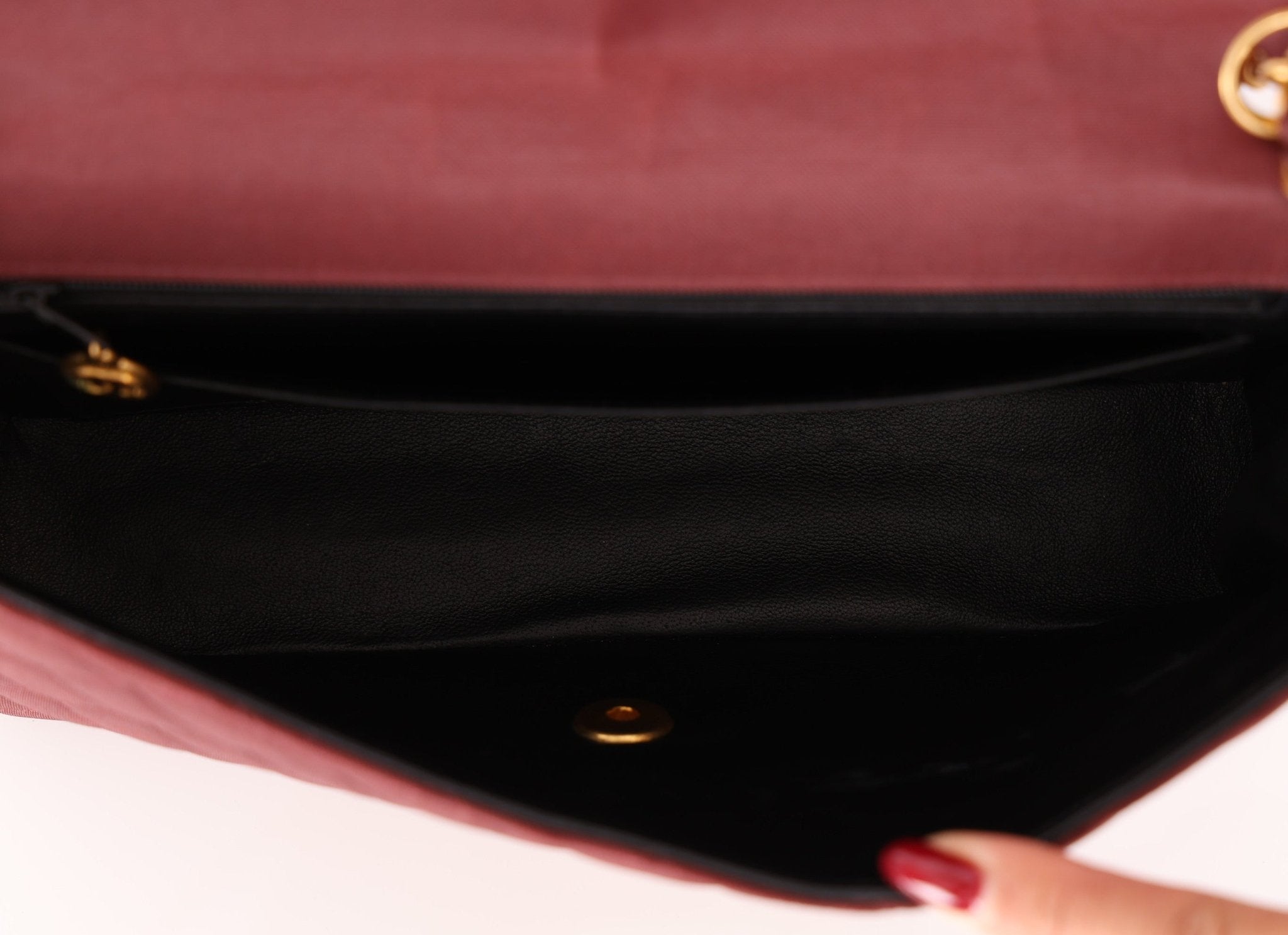 Ultra - Rare Chanel 1994 Burgundy Nylon Medium Classic Flap - FashioNica