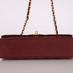 Ultra - Rare Chanel 1994 Burgundy Nylon Medium Classic Flap - FashioNica