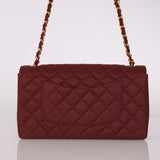 Ultra - Rare Chanel 1994 Burgundy Nylon Medium Classic Flap - FashioNica