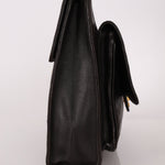 Ultra - Rare Chanel 1994 Lambskin Double - Sided Turnlock Chain Top Handle 24K GP - FashioNica