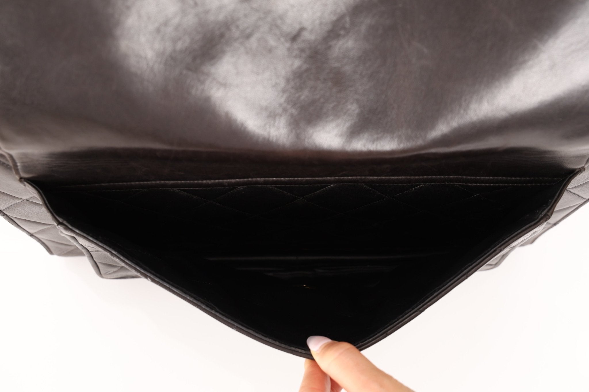 Ultra - Rare Chanel 1994 Lambskin Double - Sided Turnlock Chain Top Handle 24K GP - FashioNica