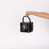 Ultra - Rare Chanel 1995 Patent Heart Mirror Barbie Turnlock Vanity - FashioNica