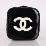 Ultra - Rare Chanel 1995 Patent Heart Mirror Turnlock Vanity 24K GP - FashioNica