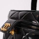Ultra - Rare Chanel 1995 Patent Heart Mirror Turnlock Vanity 24K GP - FashioNica