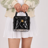 Ultra - Rare Chanel 1995 Patent Heart Mirror Turnlock Vanity 24K GP - FashioNica