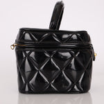 Ultra - Rare Chanel 1995 Patent Heart Mirror Turnlock Vanity 24K GP - FashioNica