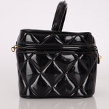 Ultra - Rare Chanel 1995 Patent Heart Mirror Turnlock Vanity 24K GP - FashioNica