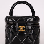 Ultra - Rare Chanel 1995 Patent Heart Mirror Turnlock Vanity 24K GP - FashioNica