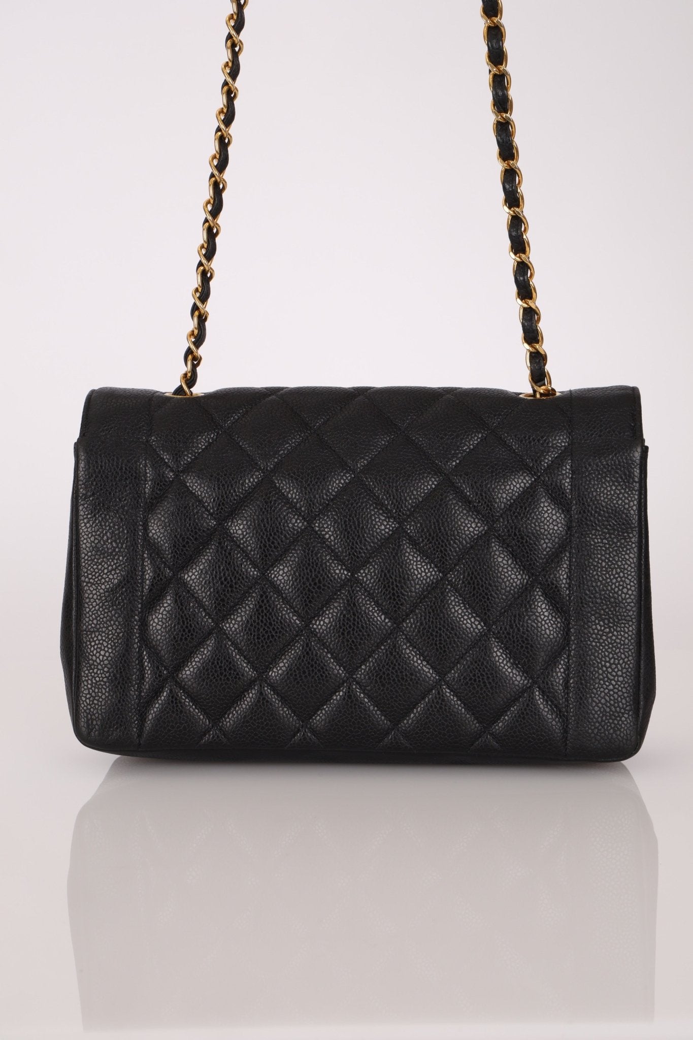 Ultra - Rare Chanel 1996 Caviar Medium Diana 24K GP - FashioNica